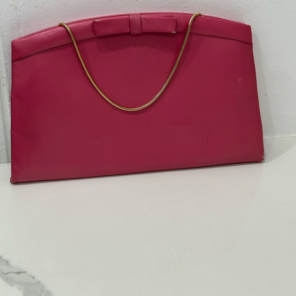 Andrew Geller Vintage pink bow purse clutch